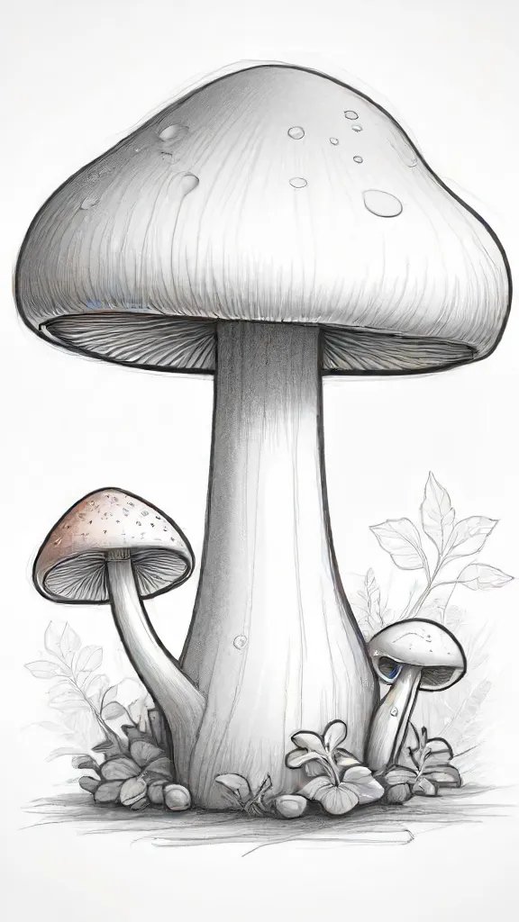 Cartoon Mushroom Drawing Sketch Photo