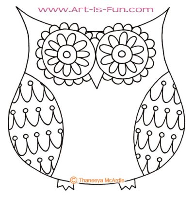 Cartoon Owl, Colorful Illustration, Whimsical Bird, Playful Design, Animated Character Drawing