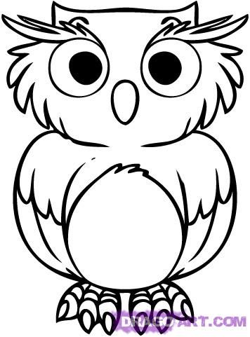 Cartoon Owl, Playful Character, Colorful Design, Whimsical Creature, Animated Bird Drawing