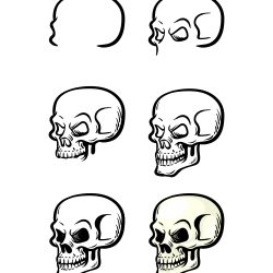 Cartoon Skull Drawing Hand drawn