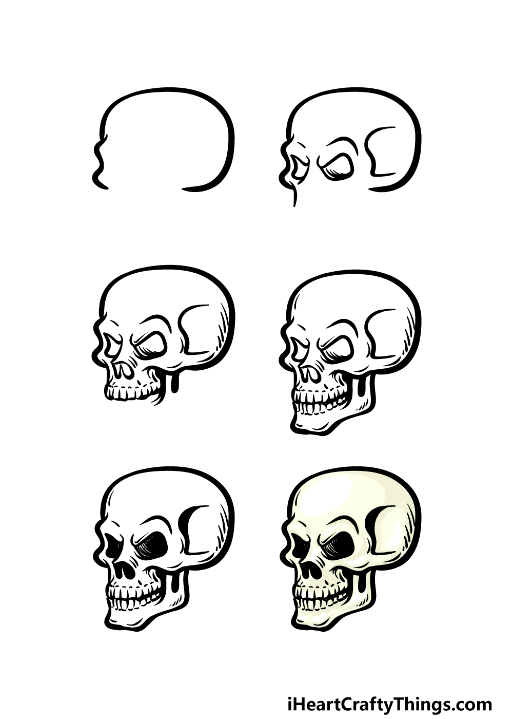 Cartoon Skull Drawing Hand drawn