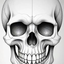 Cartoon Skull Drawing Sketch Image