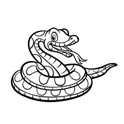 Cartoon Snake Drawing Intricate Artwork