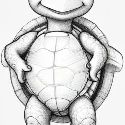 Cartoon Turtle Drawing Sketch Photo