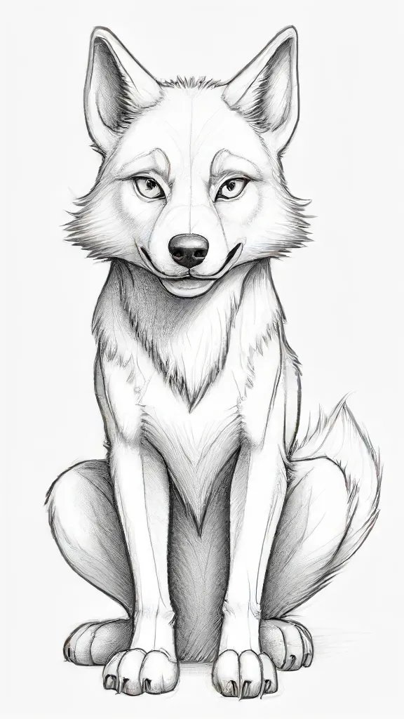 Cartoon Wolf Drawing Sketch Photo