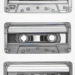 Cassette Tape Drawing Art Sketch Image