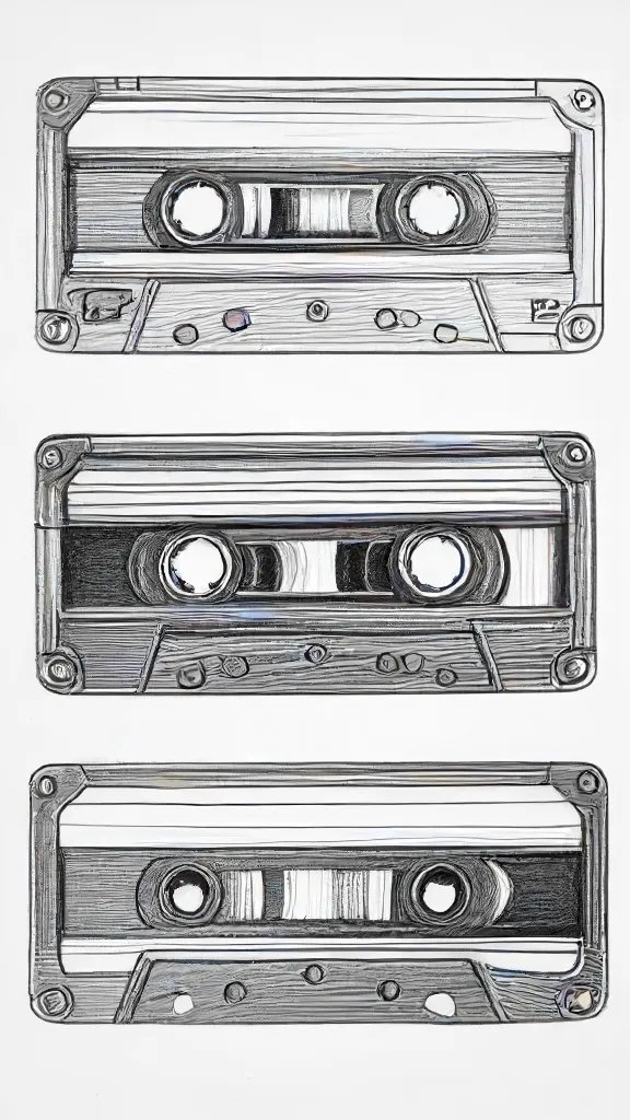 Cassette Tape Drawing Art Sketch Image