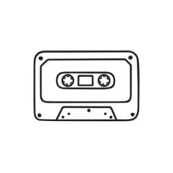 Cassette Tape Drawing Hand drawn Sketch