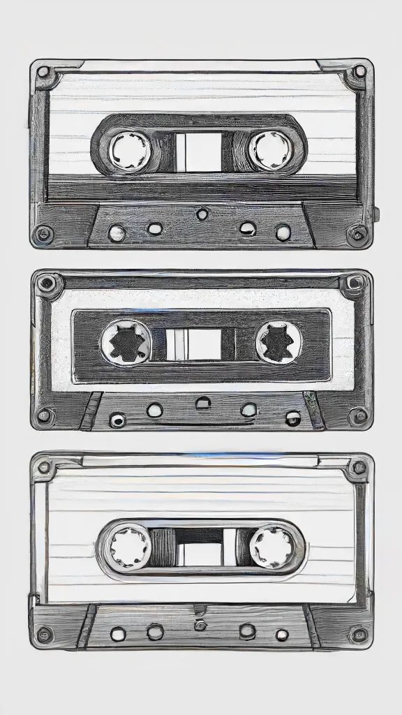 Cassette Tape Drawing Sketch Photo