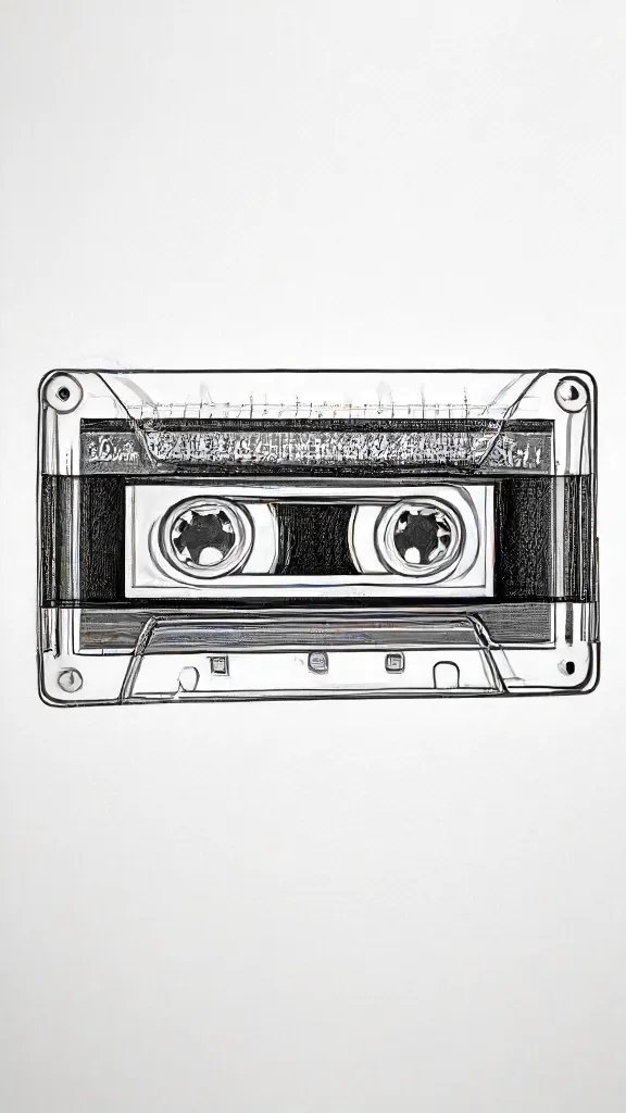 Cassette Tape Drawing Sketch Picture