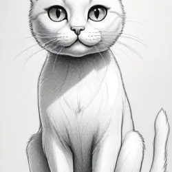 Cat Cartoon Drawing Easy Sketch