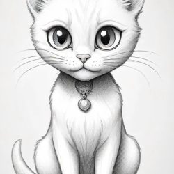 Cat Cartoon Drawing Sketch Image