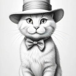 Cat In The Hat Drawing Sketch Image