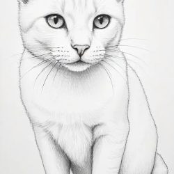 Cat Outline Drawing Art Sketch Image