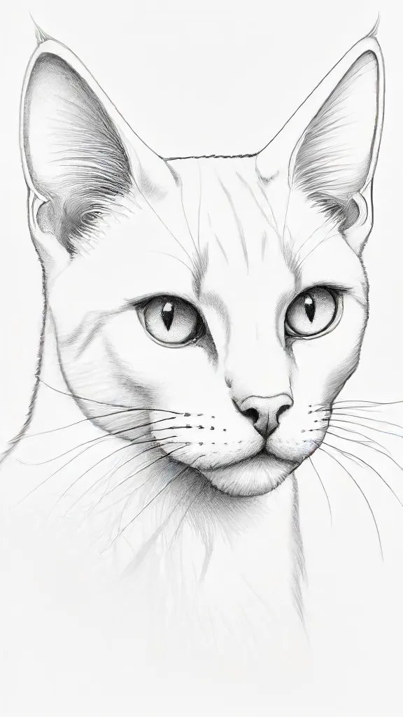 Cat Outline Drawing Easy Sketch