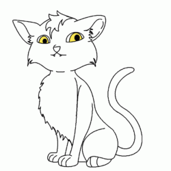 Cat Outline Drawing Fine Art