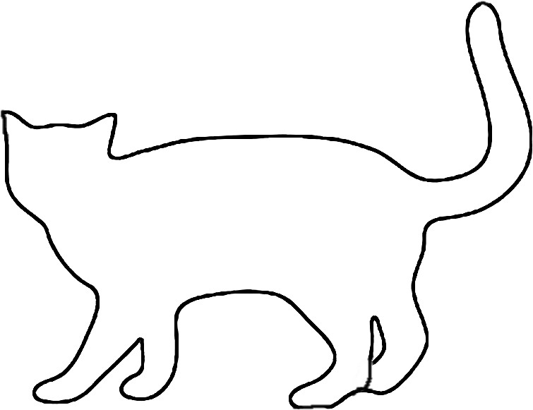 Cat Outline Drawing Modern Sketch