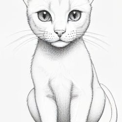 Cat Outline Drawing Sketch Image