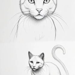 Cat Outline Drawing Sketch Photo