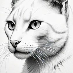 Cat Outline Drawing Sketch Picture