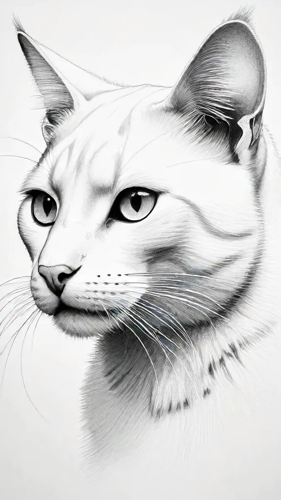 Cat Outline Drawing Sketch Picture