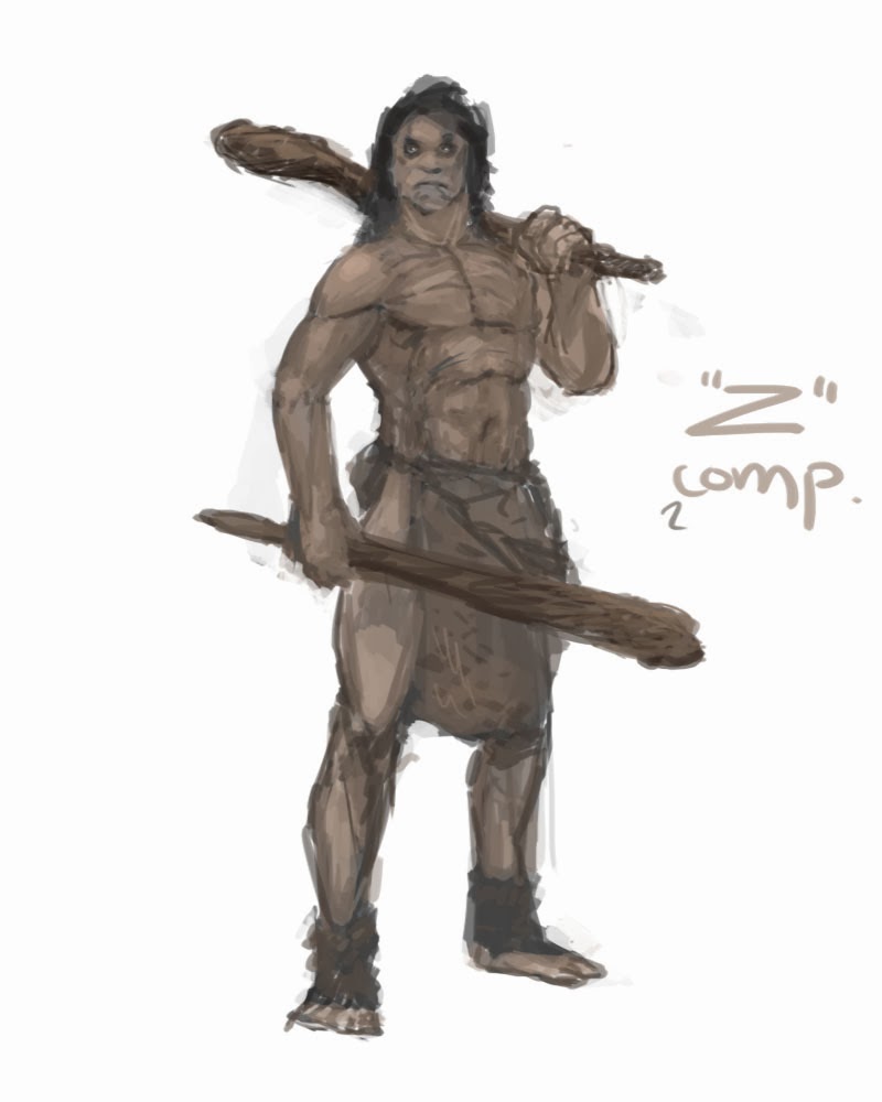 Caveman Drawing Detailed Sketch