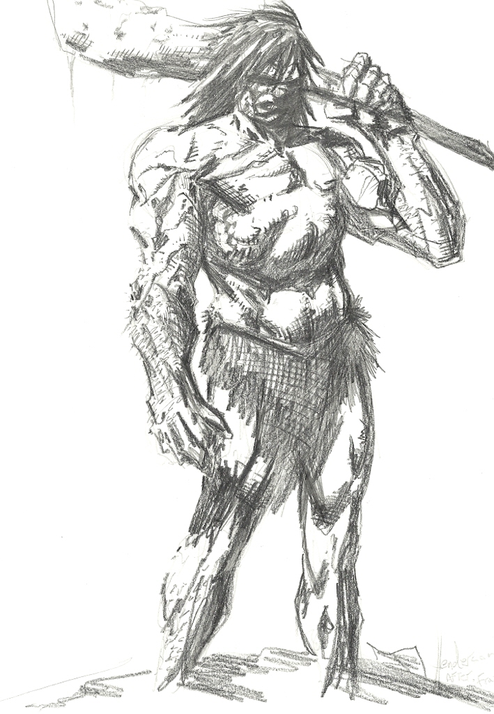 Caveman Drawing Modern Sketch