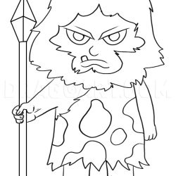 Caveman Drawing Realistic Sketch
