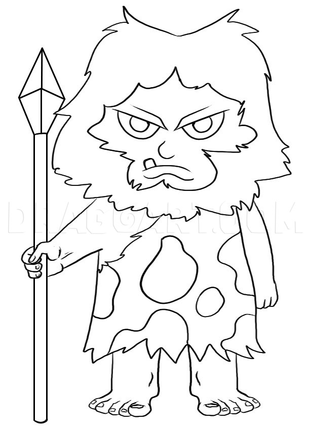 Caveman Drawing Realistic Sketch
