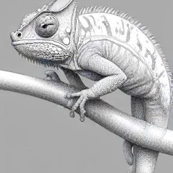 Chameleon Drawing Art Sketch Image