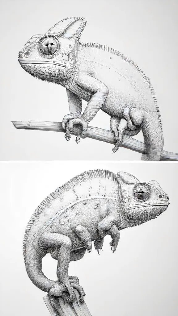 Chameleon Drawing Sketch Photo