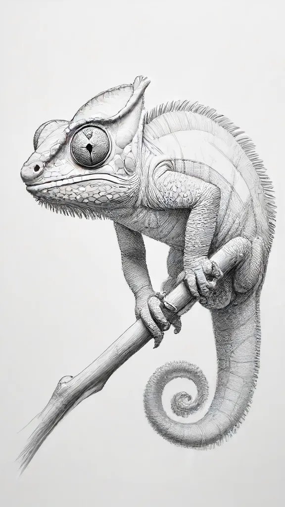 Chameleon Drawing Sketch Picture