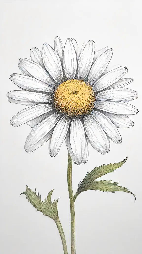 Chamomile Drawing Sketch Image