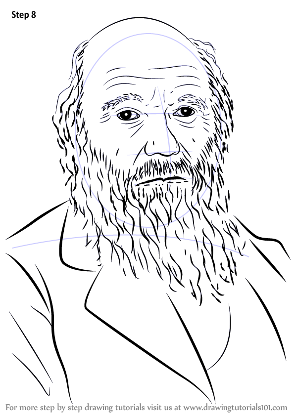 Charles Darwin Drawing Modern Sketch