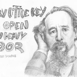 Charles Dickens Drawing Detailed Sketch