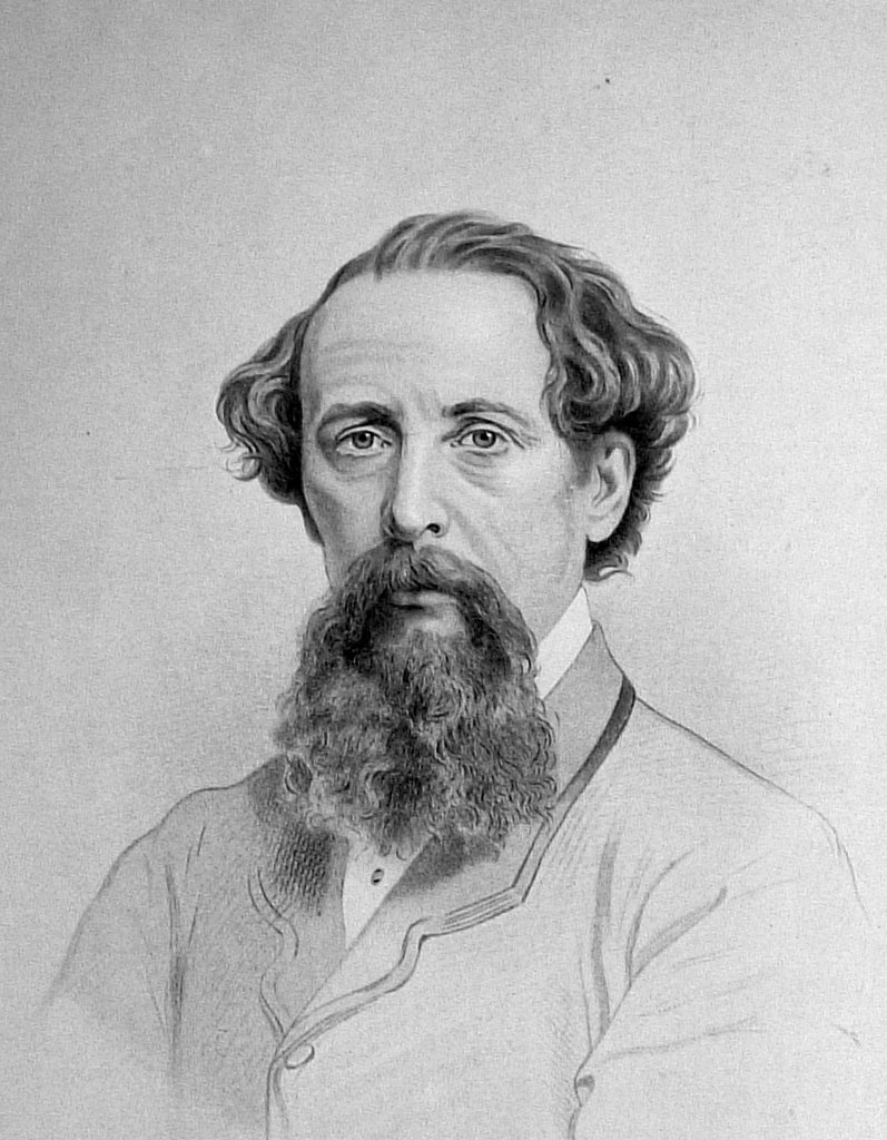 Charles Dickens Drawing Intricate Artwork