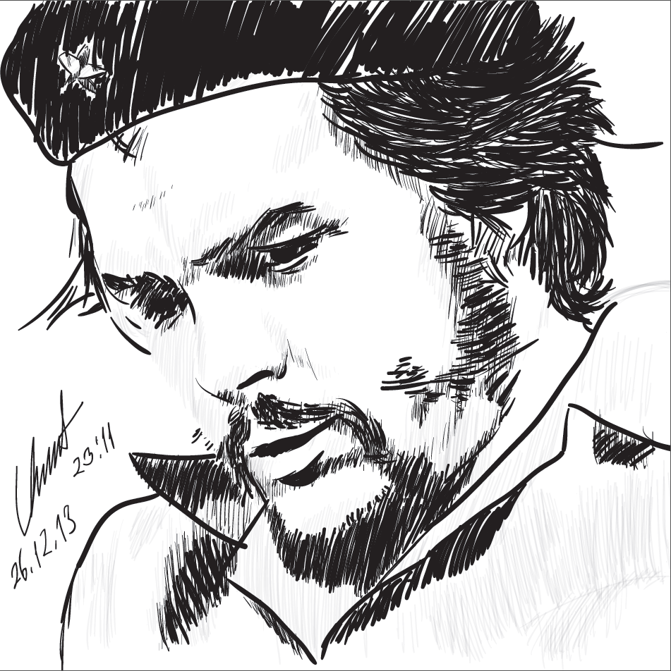 Che Guevara Drawing Realistic Sketch