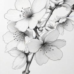 Cherry Blossom Drawing Sketch Image