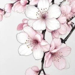 Cherry Blossom Drawing Sketch Picture