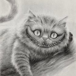 Cheshire Cat Drawing Intricate Artwork