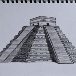 Chichen Itza Drawing Amazing Sketch