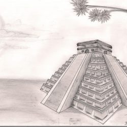 Chichen Itza Drawing Hand drawn