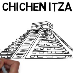 Chichen Itza Drawing Modern Sketch