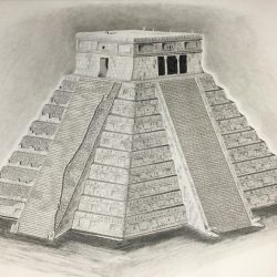 Chichen Itza Drawing Realistic Sketch