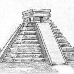 Chichen Itza Drawing Sketch