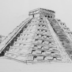 Chichen Itza Drawing Stunning Sketch