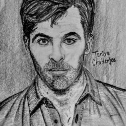 Chris Pine Drawing Artistic Sketching