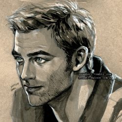 Chris Pine Drawing Hand drawn