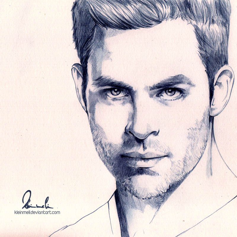 Chris Pine Drawing Picture