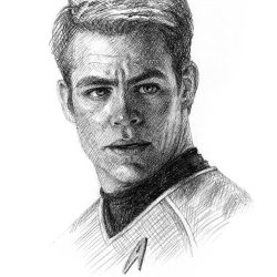 Chris Pine Drawing Realistic Sketch